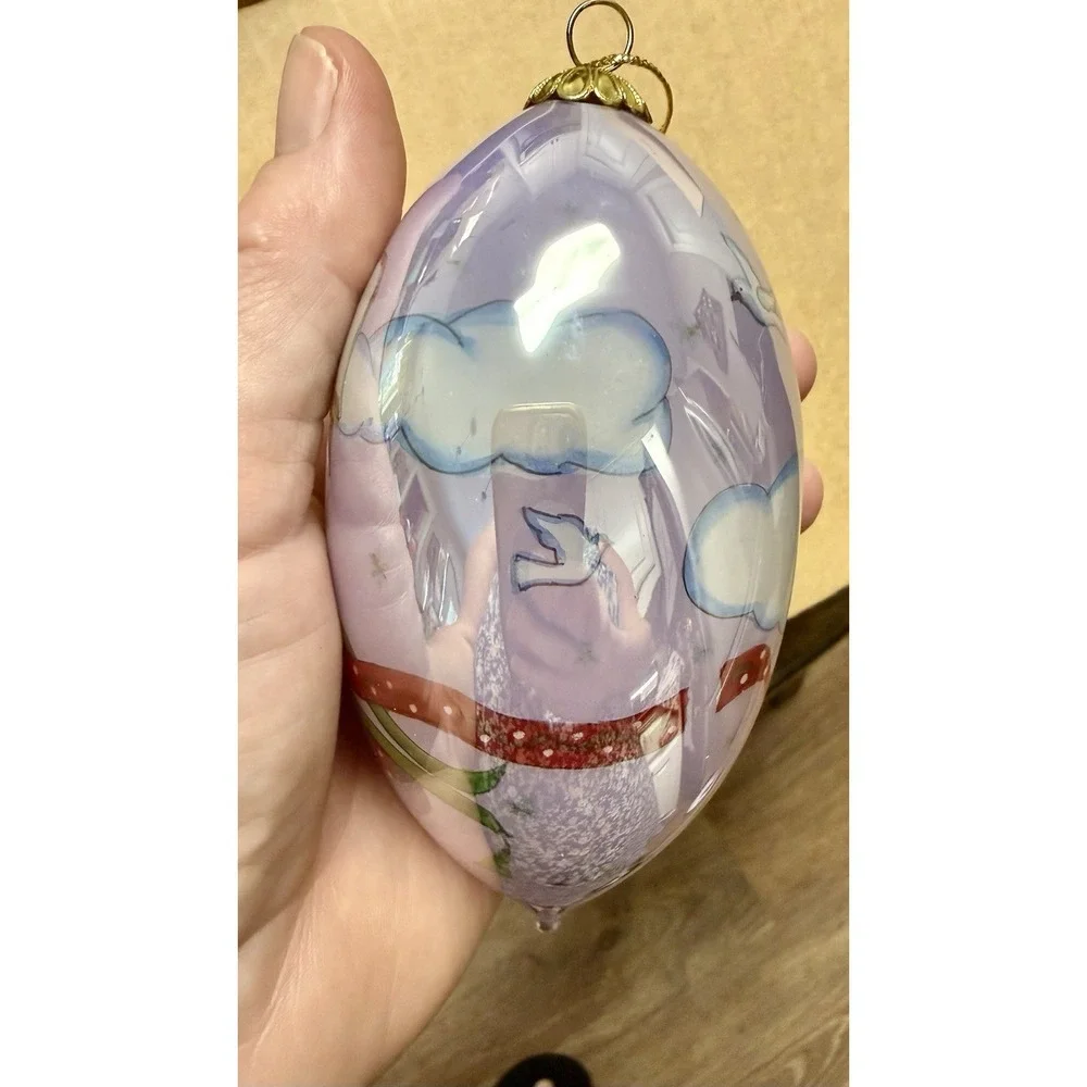 VTG Pier 1 Imports Li Bien Angel Harp Iridescent Christmas Teardrop Ornament 5